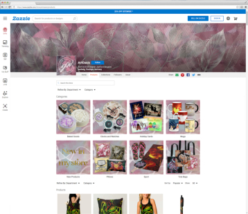 Browser-Screenshot meines Zazzle-Shops ArtOasis